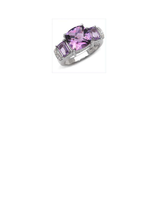Womens Sterling Silver 4.65 CTW Amethyst and Topaz Size 7 Designer Ring