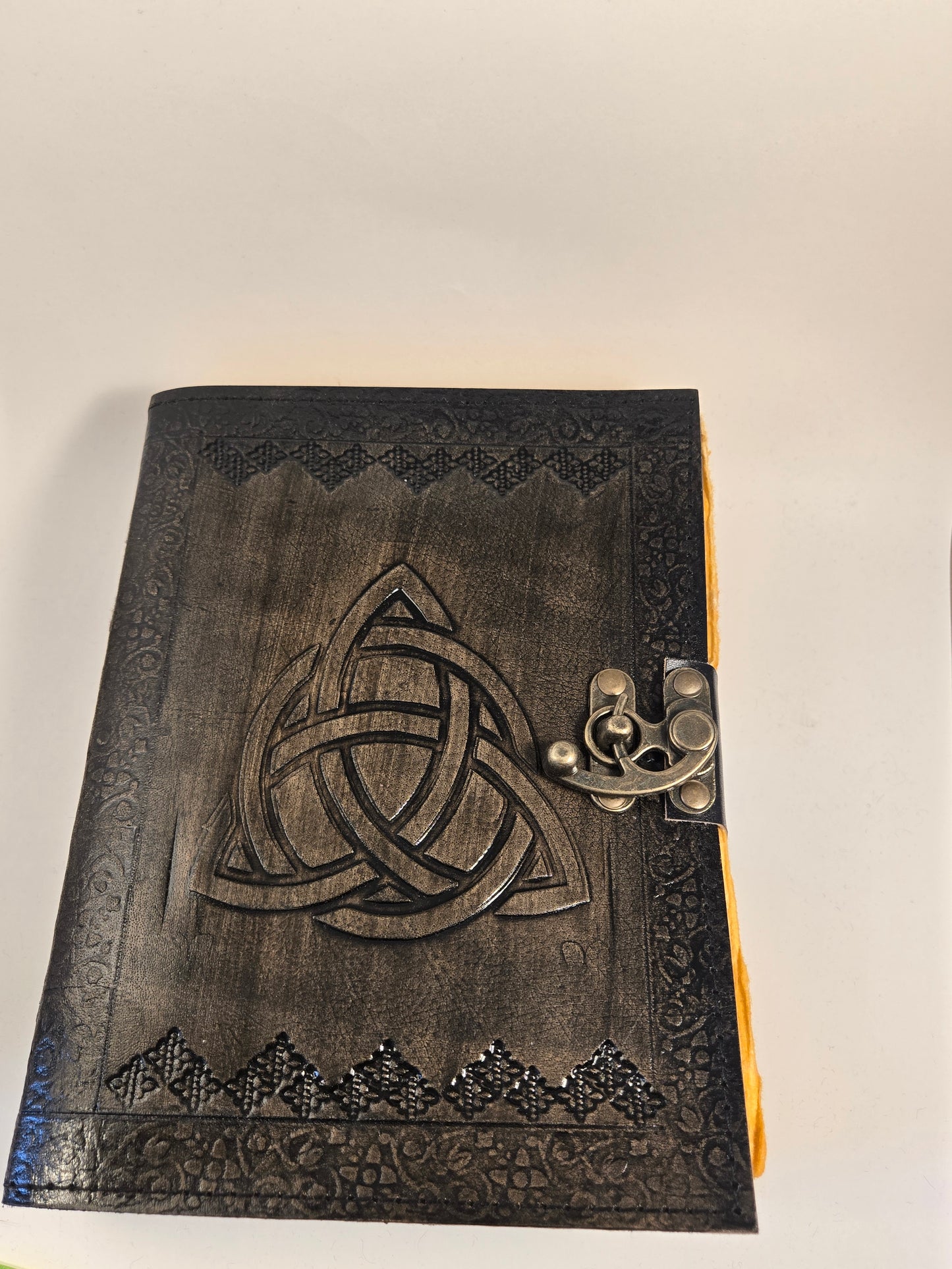 Handcrafted Leather Journal (8x6, 120 Pages), Celtic Triquetra