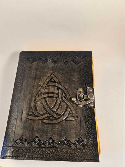 Handcrafted Leather Journal (8x6, 120 Pages), Celtic Triquetra